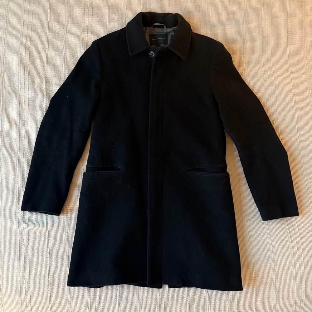 Banana Republic Men's Black Wool Overcoat